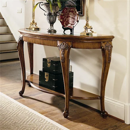 Sofa Console Table with Glass Top